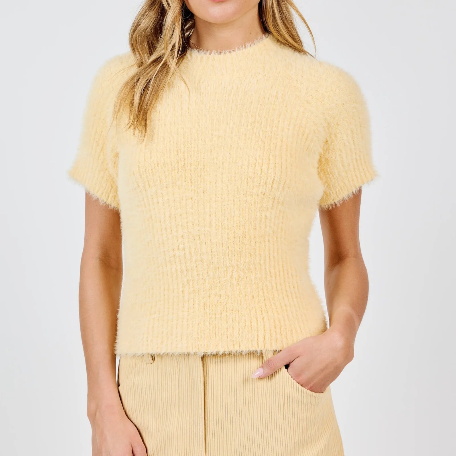 Rudy Ribbed Short Sleeve Sweater